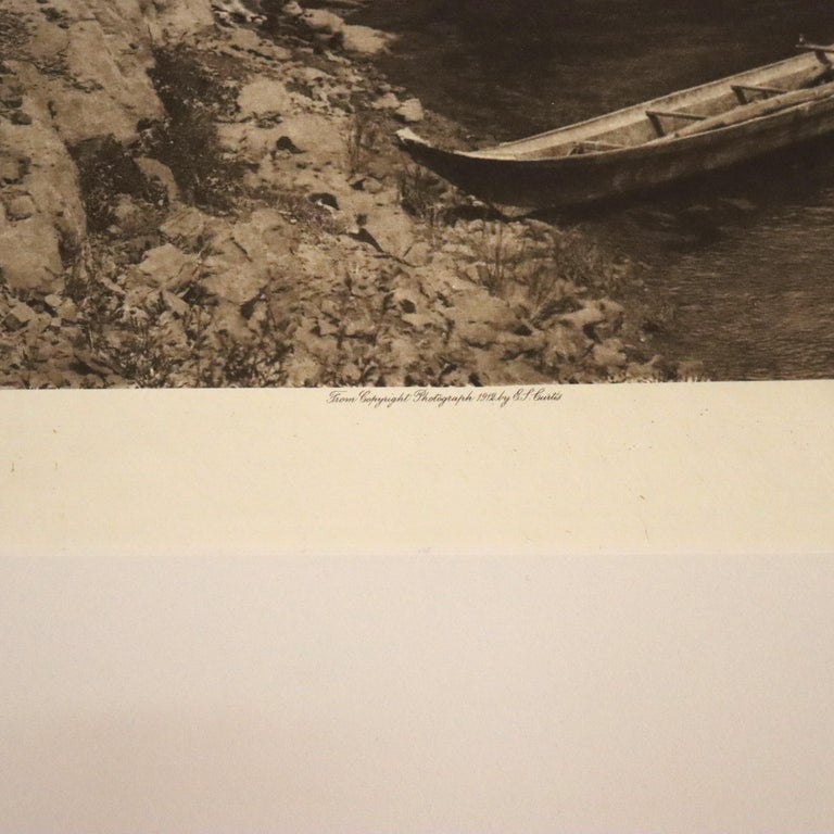 Antique Edward S. Curtis Native American Print “Cowichan River” Signed c1912