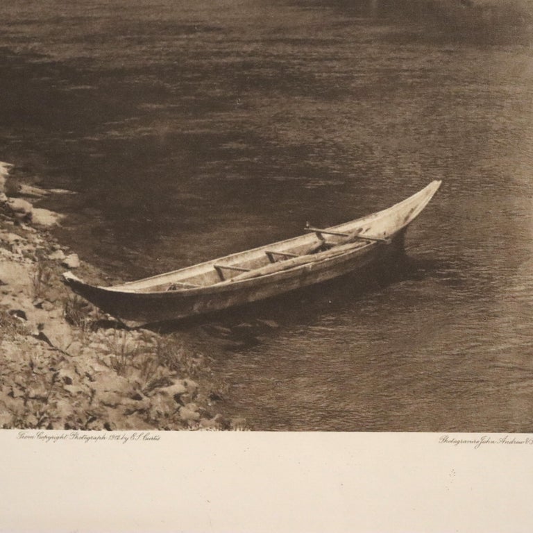 Antique Edward S. Curtis Native American Print “Cowichan River” Signed c1912