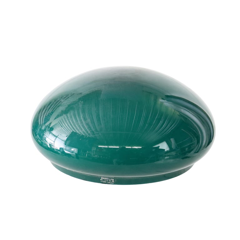 Antique Emeralite Cased Mushroom Shaped Glass Shade Signed C1920