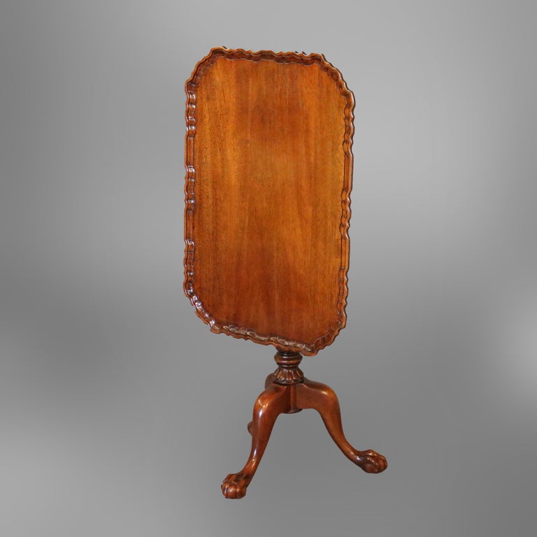 Antique Chippendale Mahogany Tilt-Top Table Circa 1930