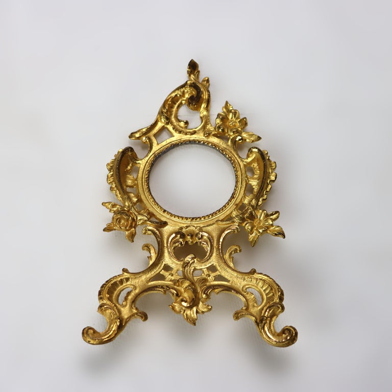 Two Antique French Gilt Bronze Candelabra & Frame C1890