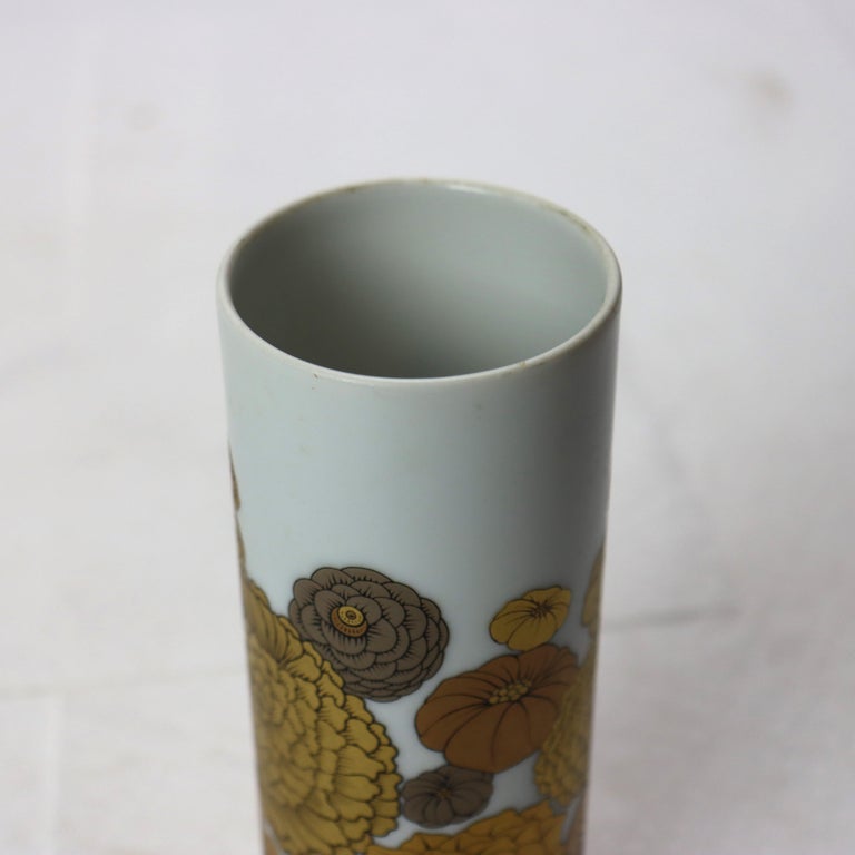 Antique German Rosenthal Hand Painted Gilt Floral Porcelain Vase Signed