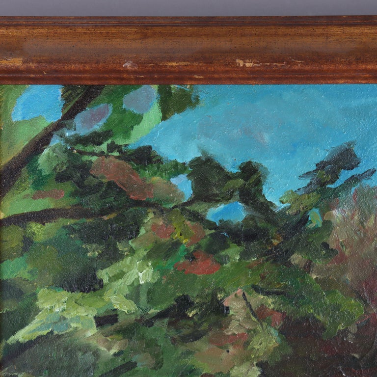 Vintage American Impressionist Oil On Canvas Landscape Painting By L. R. DeFiore