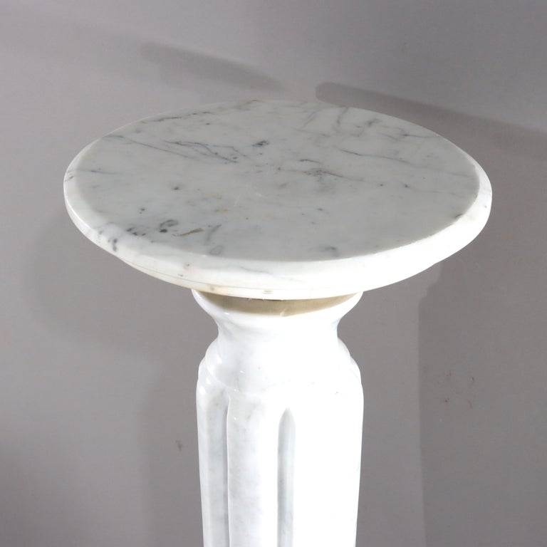 Antique Neoclassical Marble & Ormolu Bronze Sculpture Pedestal c1890
