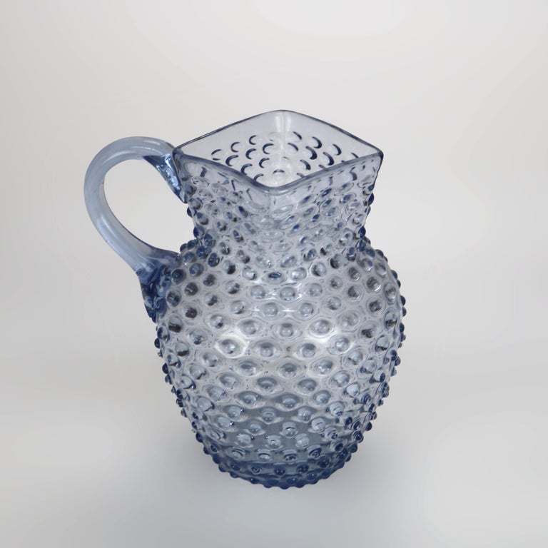 Lavender Hobnail Glass Juice Pitcher c1940