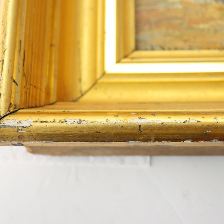 Hudson River School Oil On Board Landscape Painting By F. W. Loven C1914