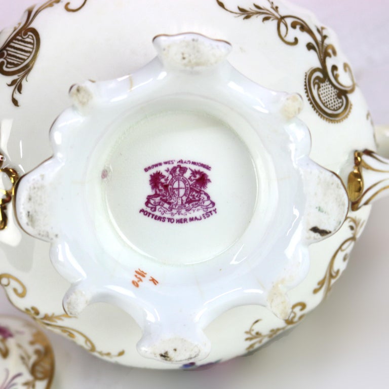 Antique Hand Painted and Gilt Porcelain Teapot C1890