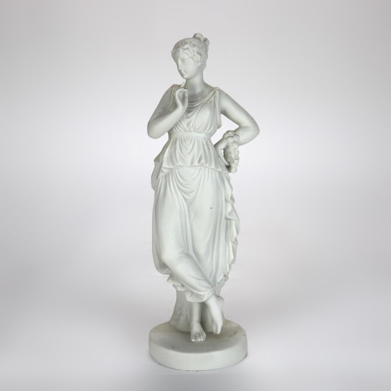 Antique Parian Ware Porcelain Classical Woman Bisque Figure C1880