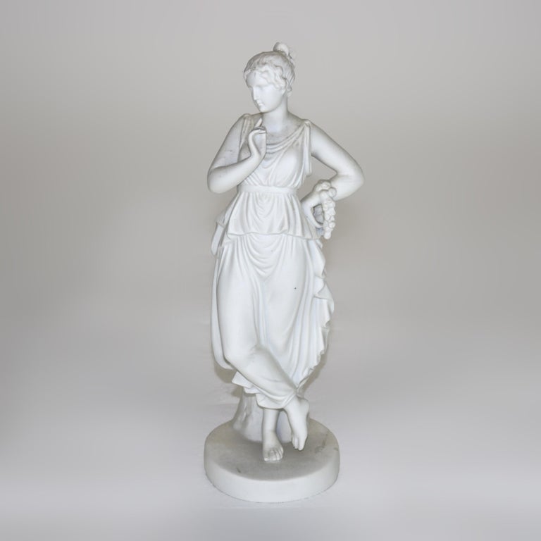 Antique Parian Ware Porcelain Classical Woman Bisque Figure C1880