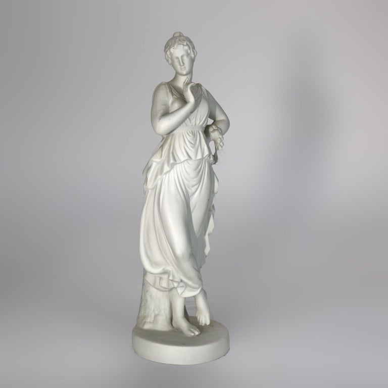 Antique Parian Ware Porcelain Classical Woman Bisque Figure C1880