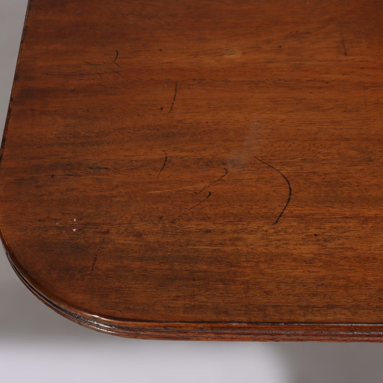 Duncan & Phyfe Style George III Mahogany Banquet Table with Three Leaves c1820