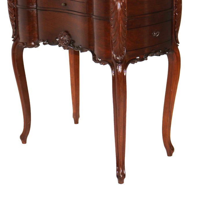 Antique French Victorian Louis XV Style Rosewood Mirrored Vanity C1880