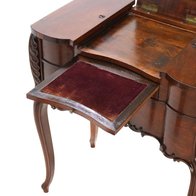 Antique French Victorian Louis XV Style Rosewood Mirrored Vanity C1880