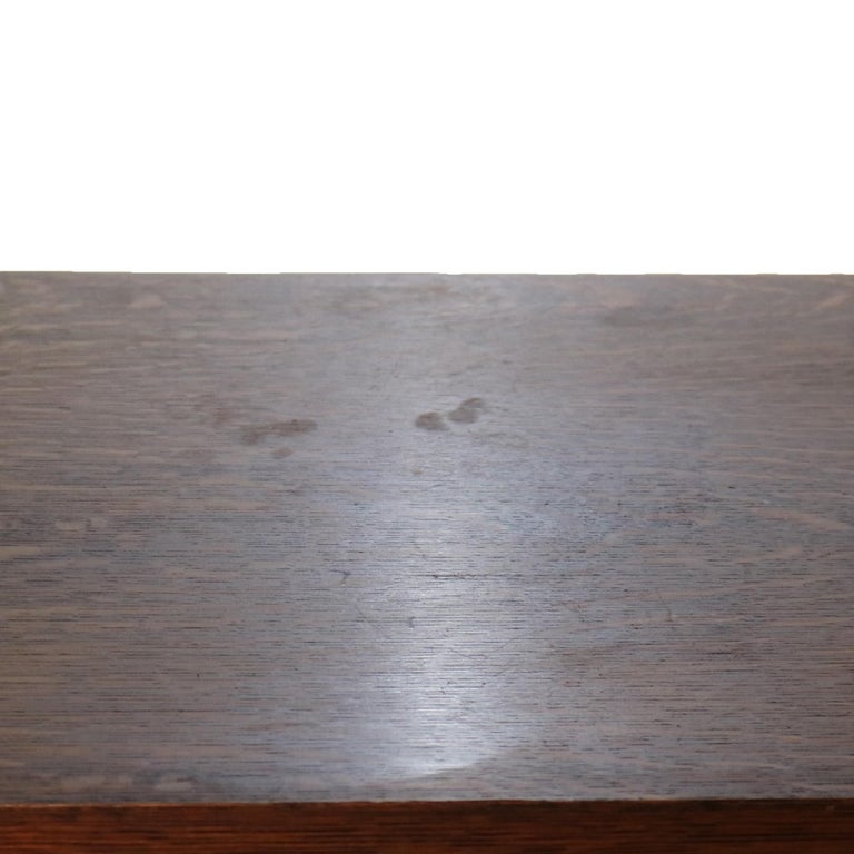 Antique Arts & Crafts Mission Oak Paneled Desk with Arched Corbels C1920