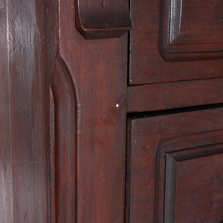Antique Walnut 4-Drawer Dresser With Carved Pulls C1890