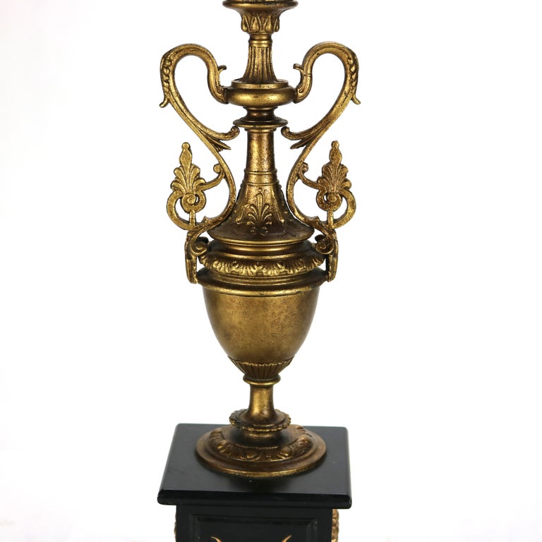 Pair of Antique Egyptian Revival Five Light Candelabras C1890