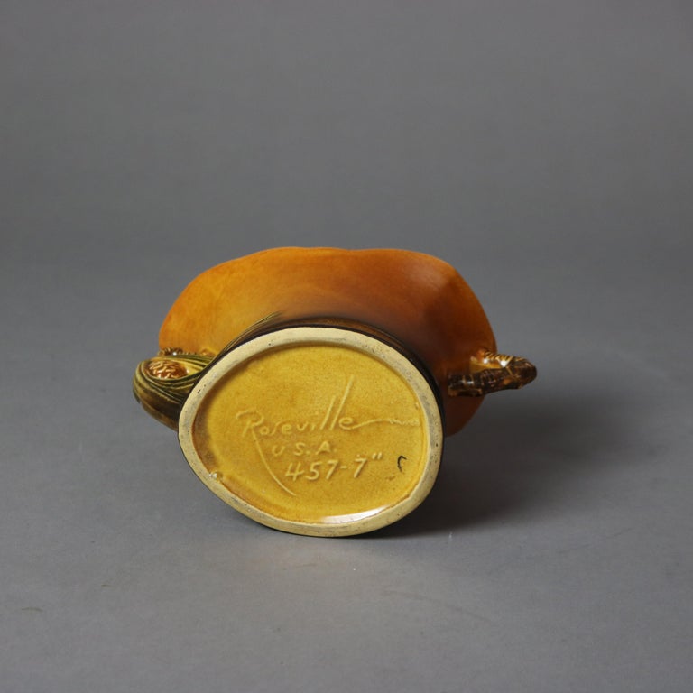 Two Brown Roseville Art Pottery with Pinecone Pattern Mid 20thC