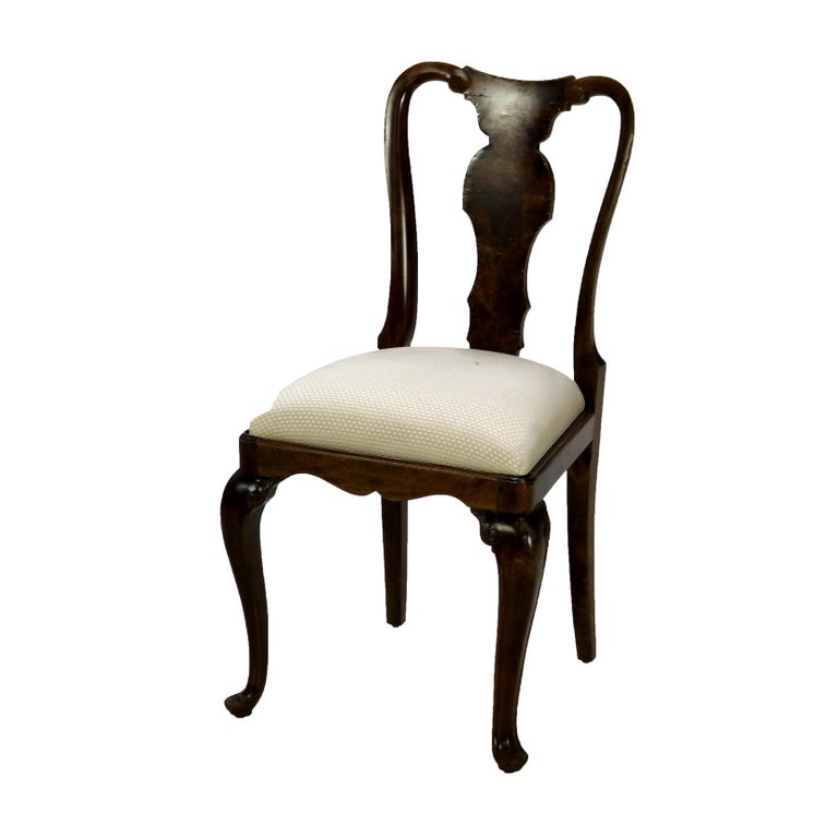 Six Antique English George III Style Oyster Burl Dining Room Chairs C1920