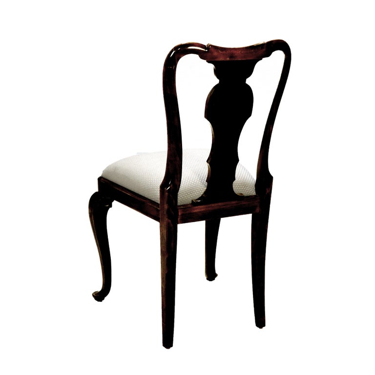 Six Antique English George III Style Oyster Burl Dining Room Chairs C1920