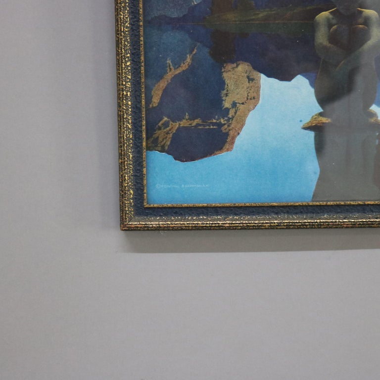Antique Maxfield Parrish Art Deco Print “Evening” C1930