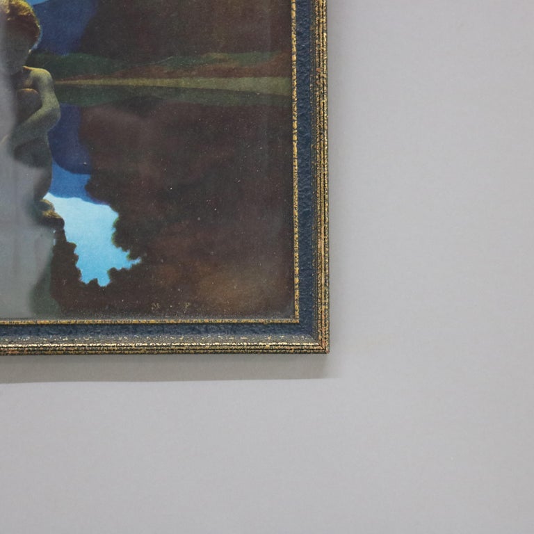 Antique Maxfield Parrish Art Deco Print “Evening” C1930