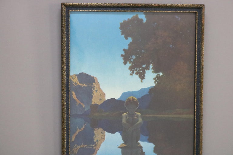 Antique Maxfield Parrish Art Deco Print “Evening” C1930