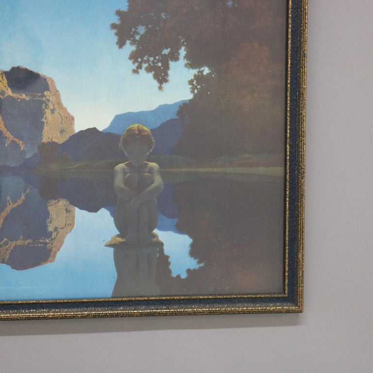 Antique Maxfield Parrish Art Deco Print “Evening” C1930