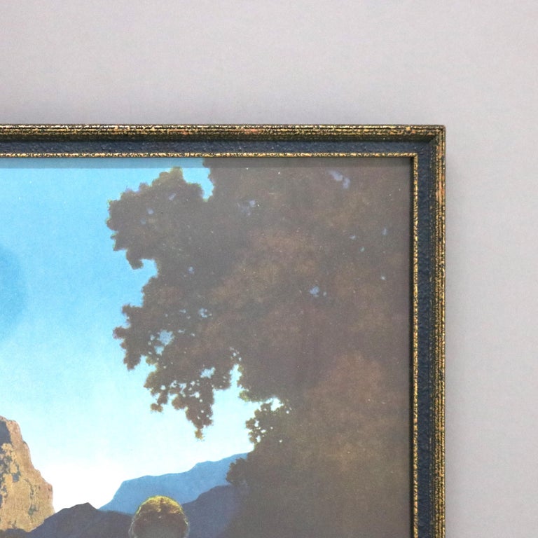 Antique Maxfield Parrish Art Deco Print “Evening” C1930