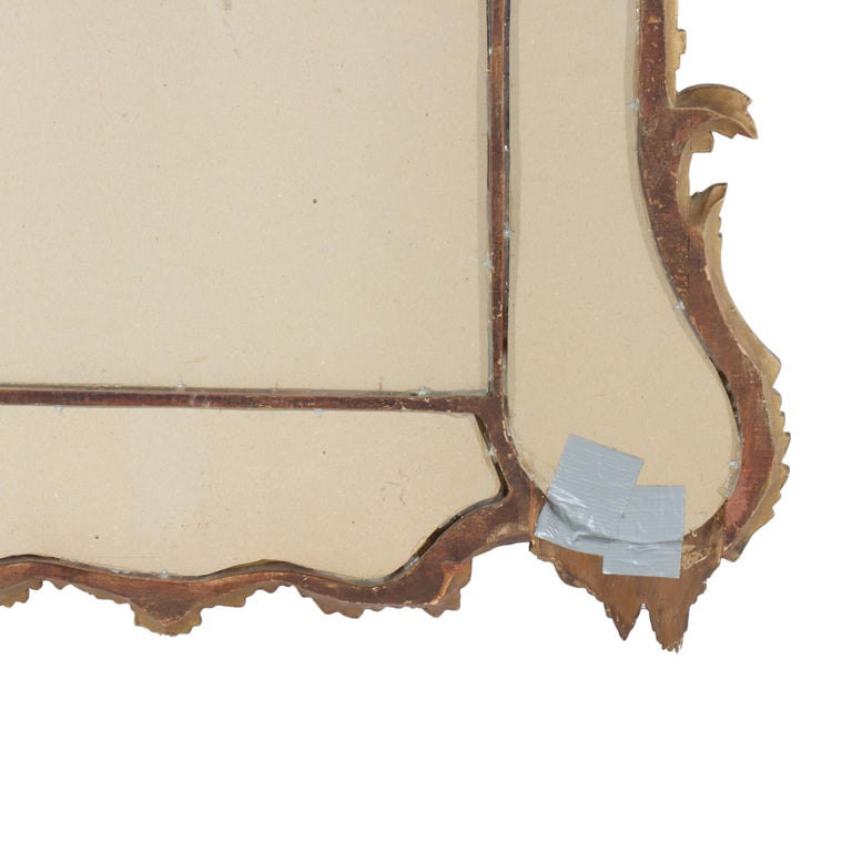 Large Antique French Rococo Style Gilt Wood Mirror C1930