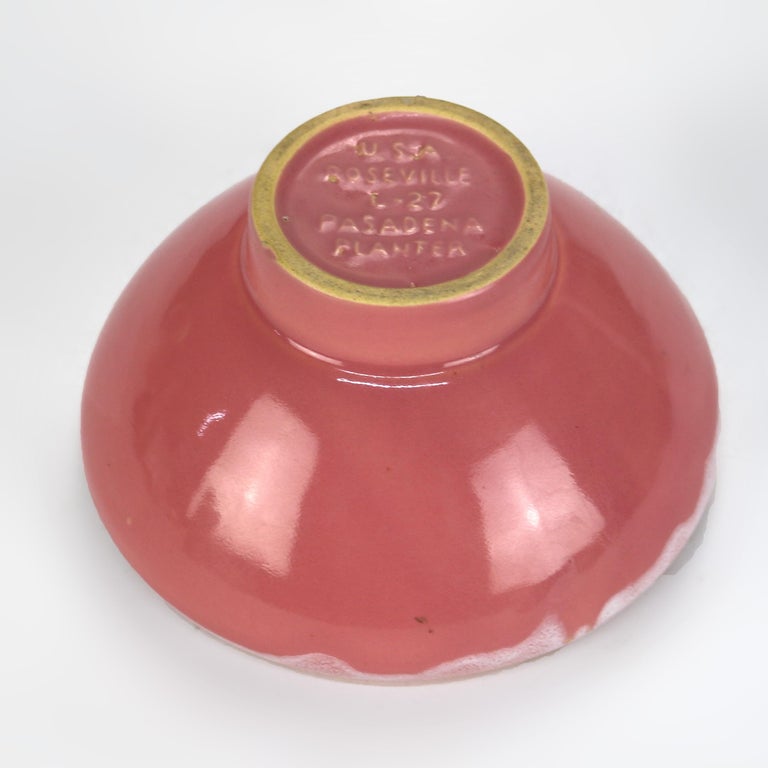 Roseville Art Pottery Pink Glazed Pasadena Planter Mid 20thC