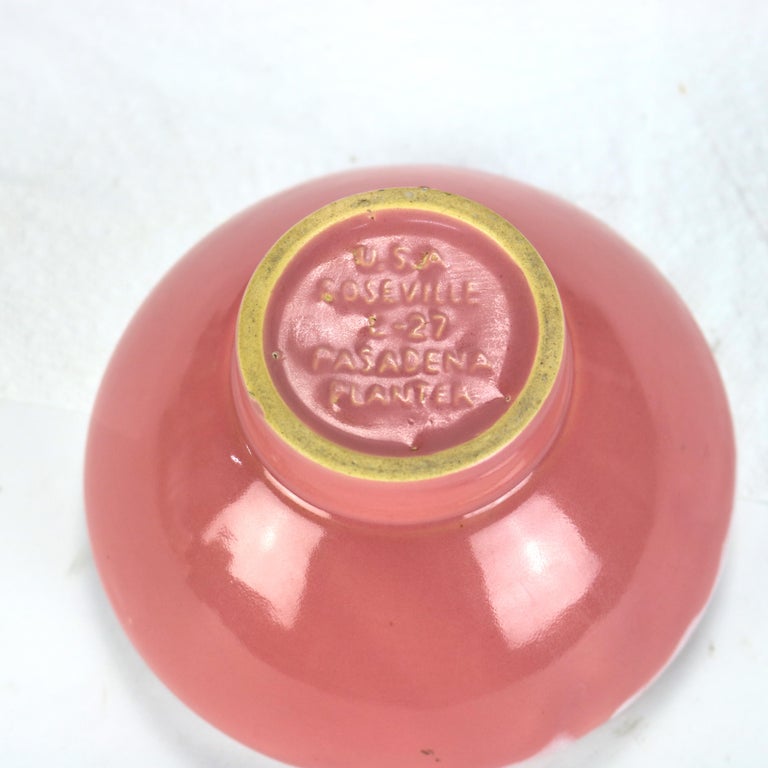 Roseville Art Pottery Pink Glazed Pasadena Planter Mid 20thC