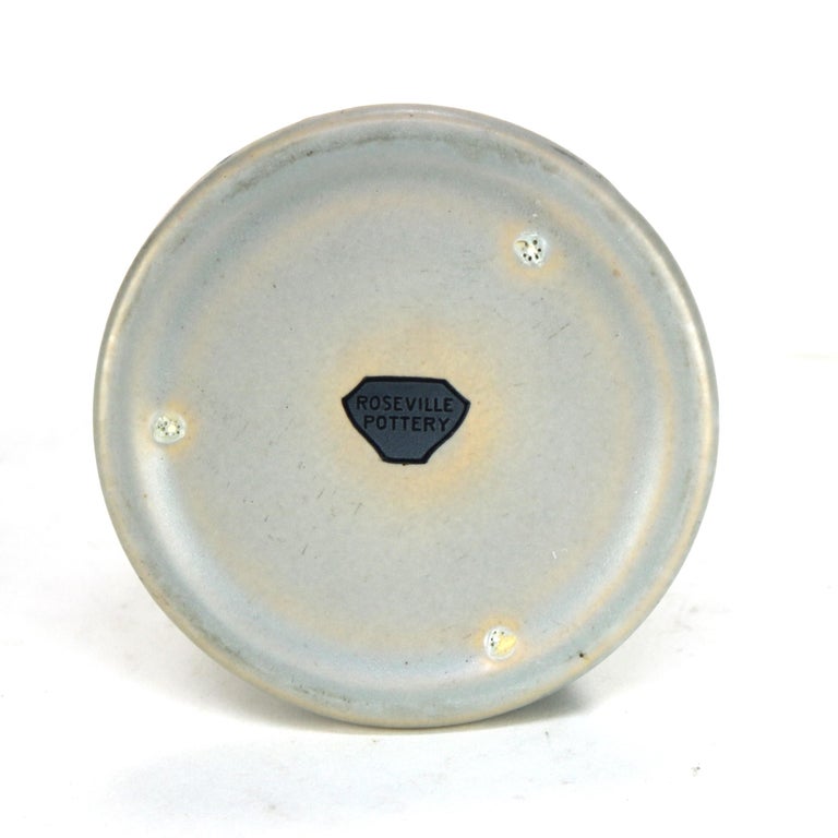 Roseville Art Pottery Gray Candleholder with Tuscany Pattern Mid 20thC