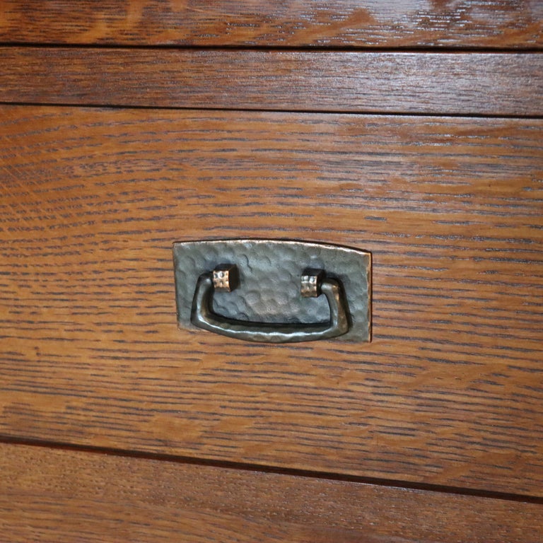 Vintage Stickley Mission Oak Entertainment Center Signed 20thC