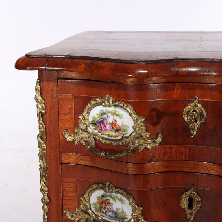 Antique French Louis XIV Style Mahogany & Ormolu Five-Drawer Lingerie Chest