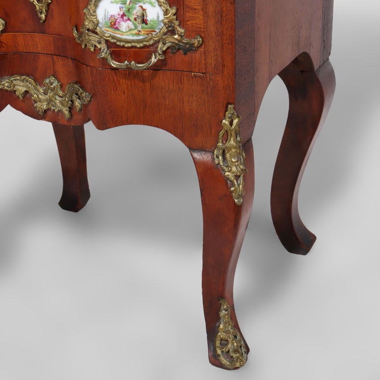 Antique French Louis XIV Style Mahogany & Ormolu Five-Drawer Lingerie Chest