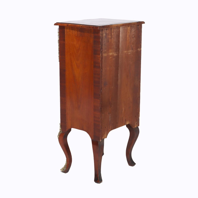 Antique French Louis XIV Style Mahogany & Ormolu Five-Drawer Lingerie Chest