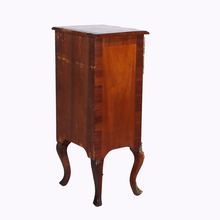 Antique French Louis XIV Style Mahogany & Ormolu Five-Drawer Lingerie Chest