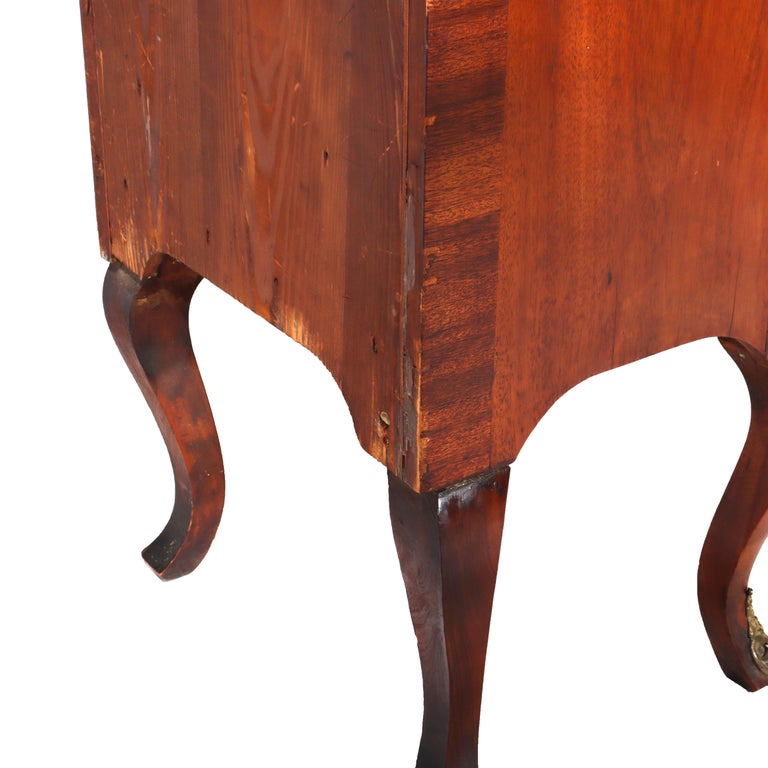 Antique French Louis XIV Style Mahogany & Ormolu Five-Drawer Lingerie Chest