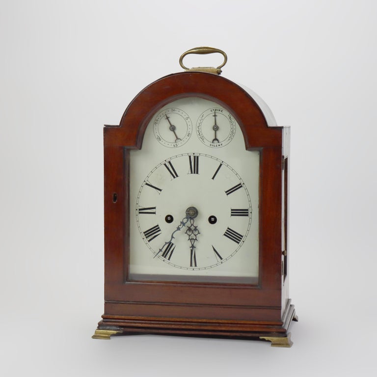 Antique Elliott English George III Mahogany Bracket Clock signed C1800 AS IS