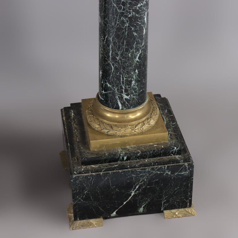Pair Of French Classical Black Marble Sculpture Pedestals With Ormolu