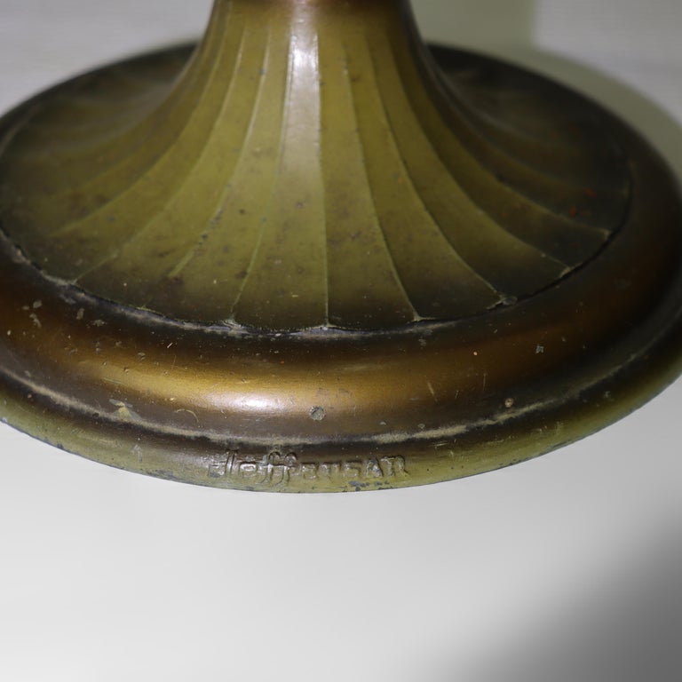 Antique Jefferson attr Reversed Painted Scenic Landscape Table Lamp c1920