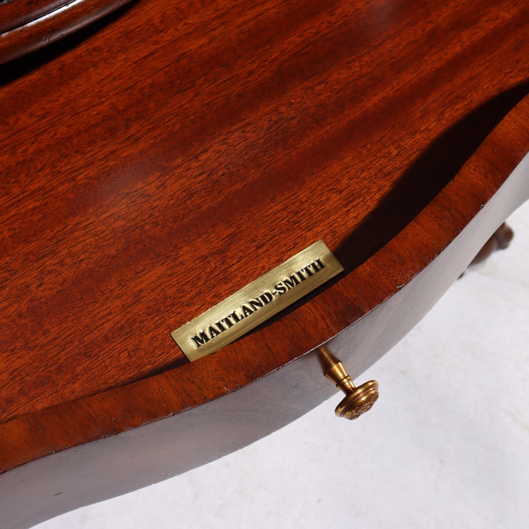 Maitland Smith Chippendale Style Carved Mahogany Game Table With Claw Feet