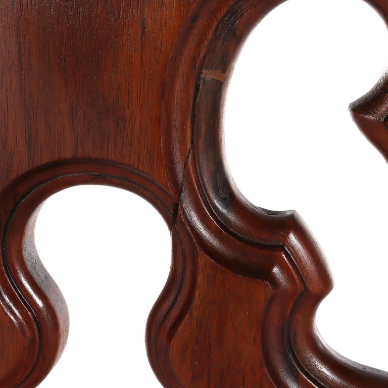 Antique Rococo Walnut Umbrella Stand With Cast Iron Tray c1890