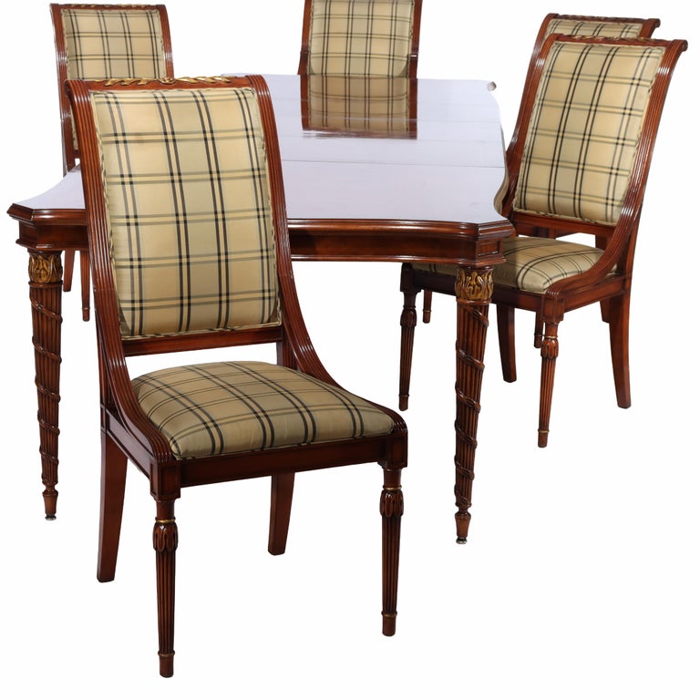 Seven Piece Karges Walnut & Burl Dining Room Set Signed 20thC