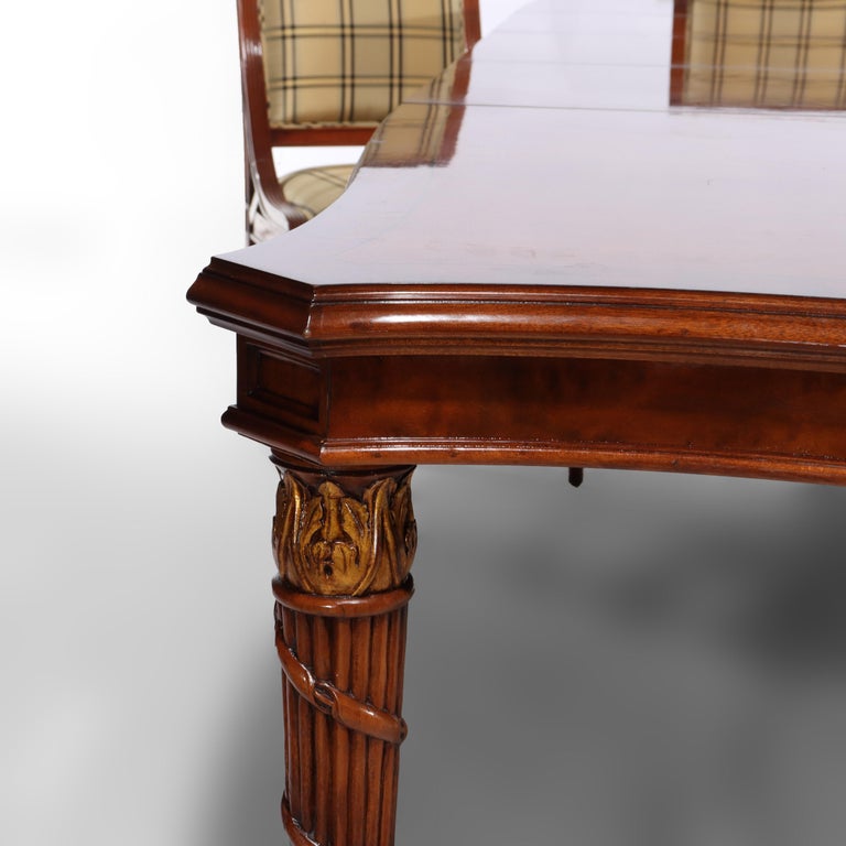 Seven Piece Karges Walnut & Burl Dining Room Set Signed 20thC