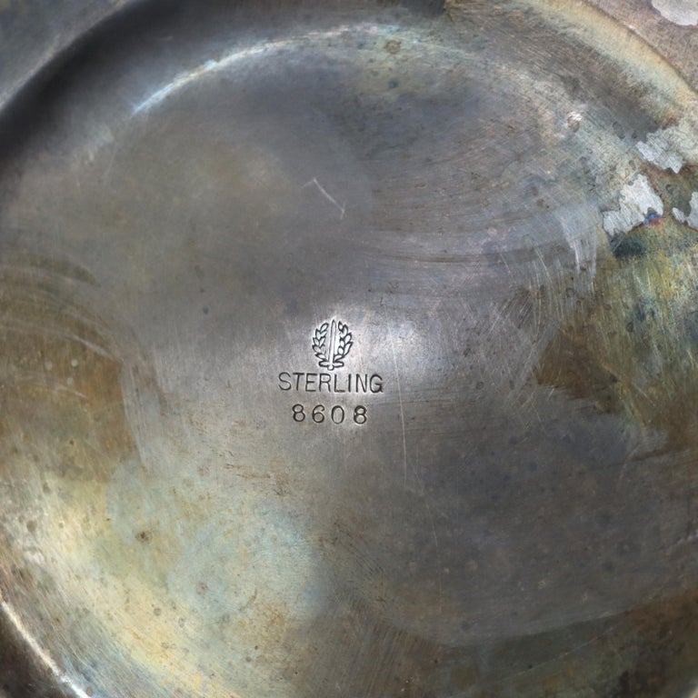 Antique Durgin Sterling Silver Reticulated Weighted Flower Basket C1920