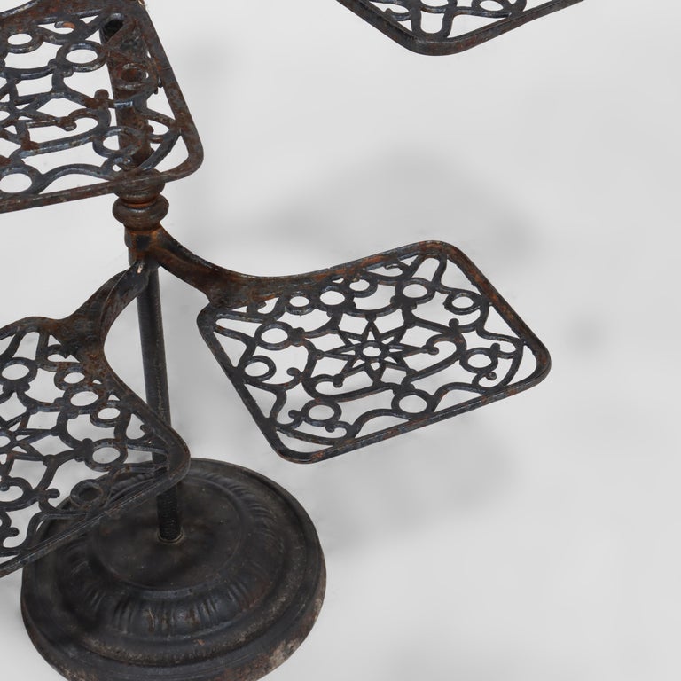 Antique Victorian Cast Iron Adjustable Plant Stand C1868