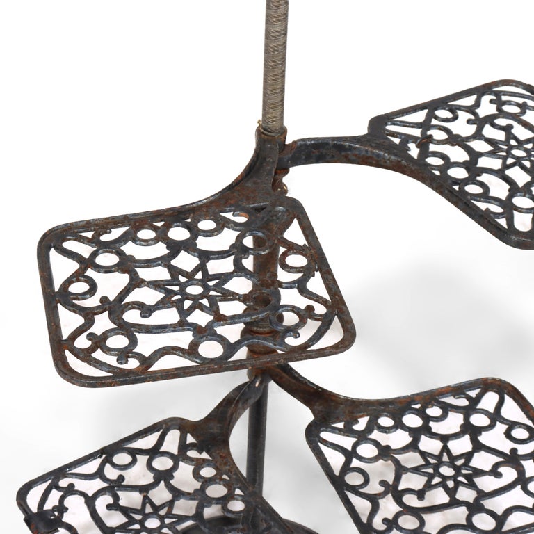 Antique Victorian Cast Iron Adjustable Plant Stand C1868