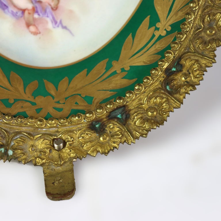 Rare Antique Sevres Porcelain & Bronze Oval Wall Plaque of Napoleon C1804