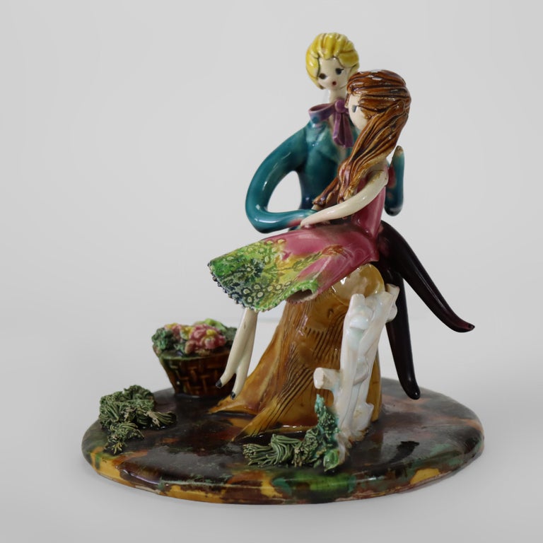 Meuguelman French Porcelain Figural Grouping Signed 20thC